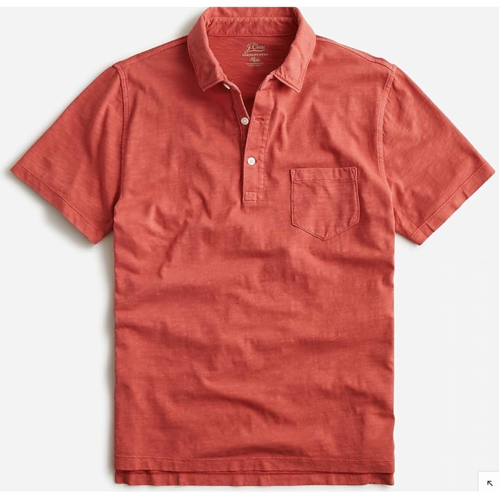 J. Crew Garment Dyed Slub Cotton Pocket Polo Shirt in color Fresh Peach Size XXL